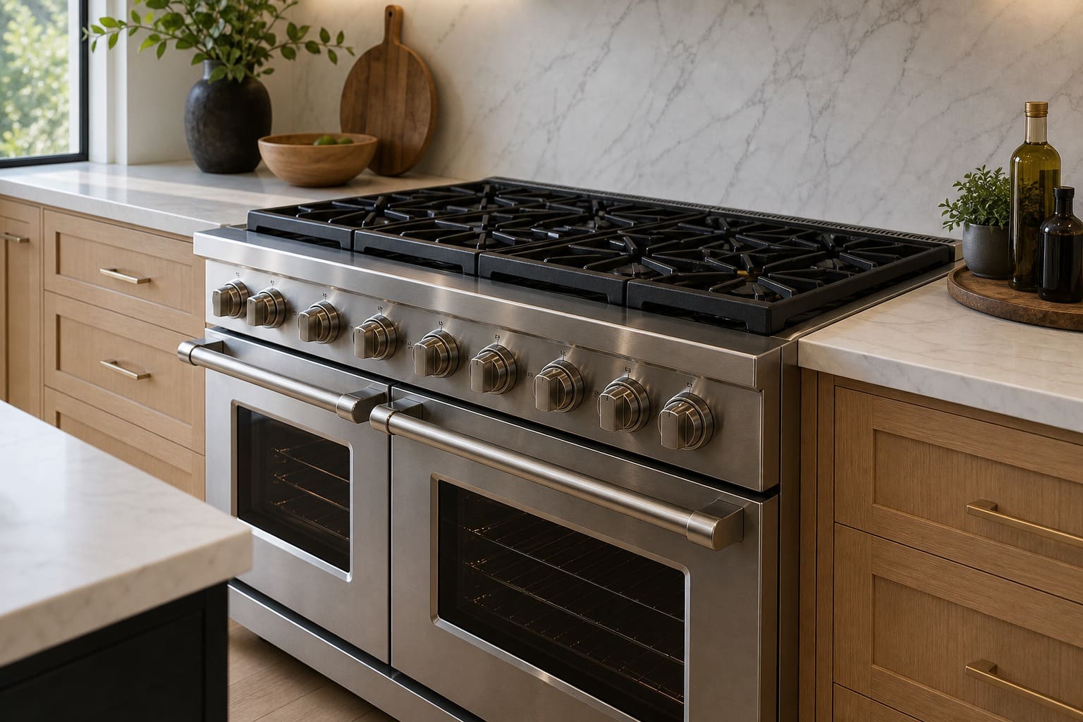 Viking professional gas range serviced in a Napa kitchen